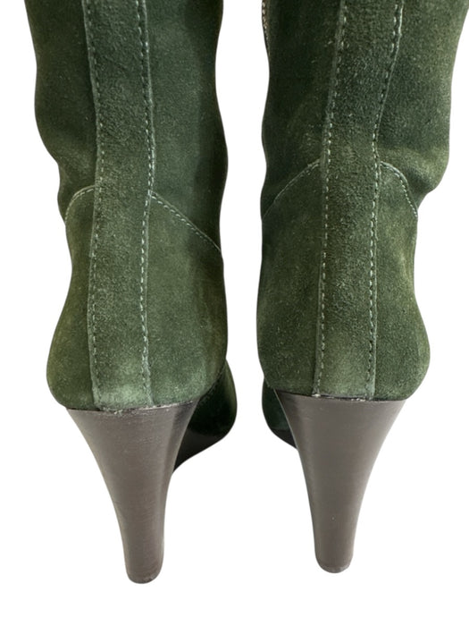 Tory Burch Shoe Size 7.5 Green Leather Suede Round Toe Knee High Side Zip Boots Green / 7.5