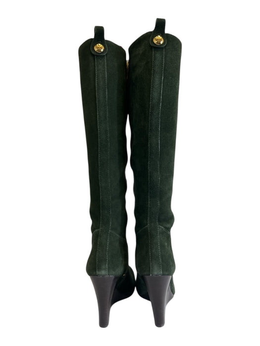 Tory Burch Shoe Size 7.5 Green Leather Suede Round Toe Knee High Side Zip Boots Green / 7.5