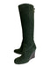 Tory Burch Shoe Size 7.5 Green Leather Suede Round Toe Knee High Side Zip Boots Green / 7.5