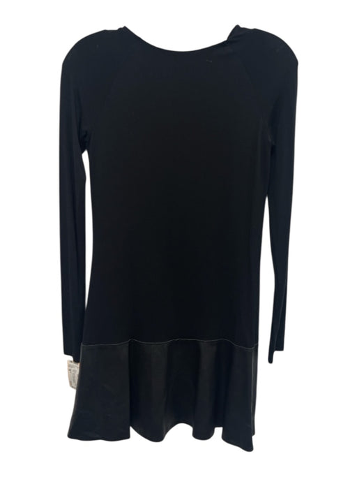 Bailey 44 Size XS Black Rayon Blend Long Sleeve Mixed Fabric Faux Leather Dress Black / XS