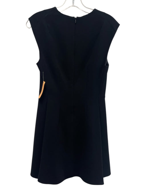 Theory Size 2 Black Triacetate Blend Sleeveless Pleated V Neck Dress Black / 2