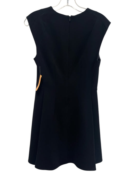 Theory Size 2 Black Triacetate Blend Sleeveless Pleated V Neck Dress Black / 2