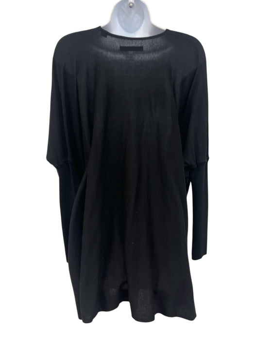 ALLSAINTS Size XS Black Cotton Long Sleeve Criss Cross Twist Top Black / XS