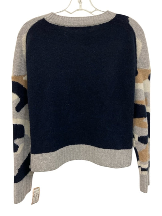 360 Cashmere Size Small Blue, Beige, Gray Cashmere Long Sleeve Knit Sweater Blue, Beige, Gray / Small