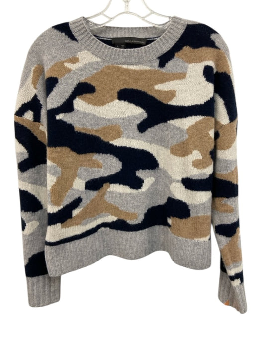 360 Cashmere Size Small Blue, Beige, Gray Cashmere Long Sleeve Knit Sweater Blue, Beige, Gray / Small