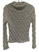 Maeve Size Medium White Polyester Blend Long Sleeve Abstract Mock Neck Sheer Top White / Medium