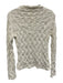 Maeve Size Medium White Polyester Blend Long Sleeve Abstract Mock Neck Sheer Top White / Medium