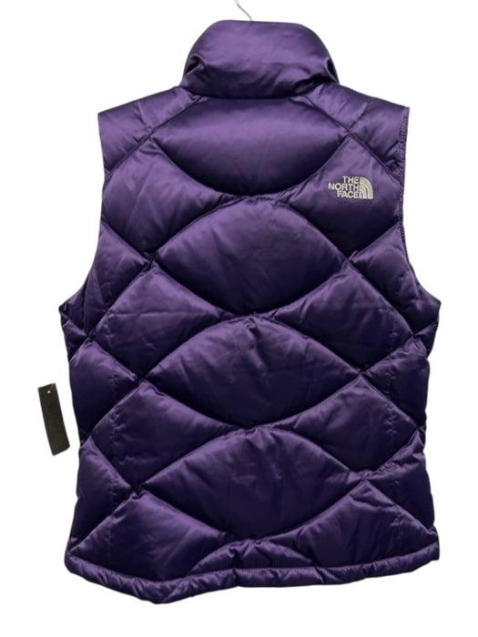 The North Face Size XS Purple Nylon Zip Front Quilted Mock Neck Pockets Vest Purple / XS