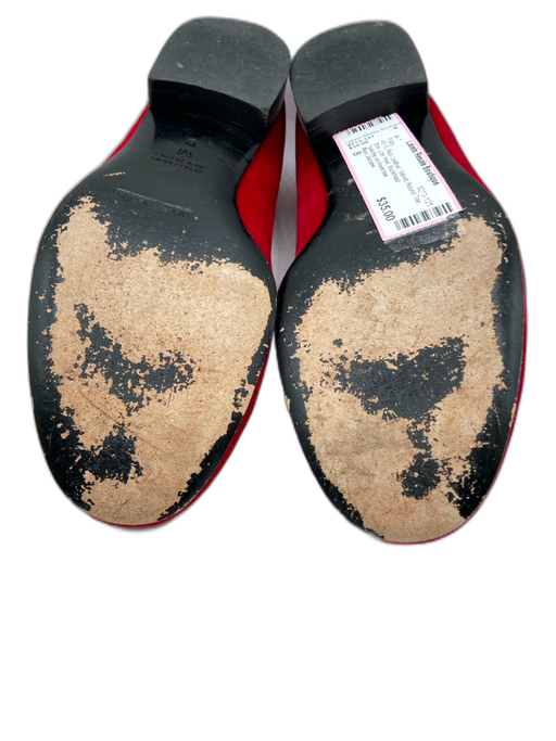 Marc Jacobs Shoe Size 8 Red Leather Velvet Round Toe Bow Low Heel Flats Red / 8