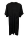 Lafayette 148 Size M Black Viscose Blend Split Neck Short Sleeve Midi Dress Black / M