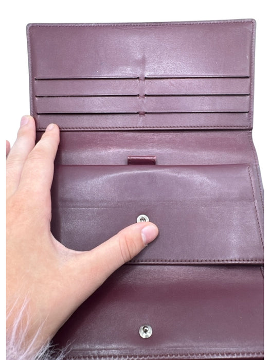 Louis Vuitton Purple Leather Monogram Front Flap Rectangle Wallets Purple