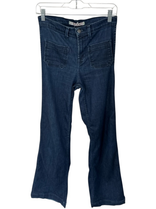 J Brand Size 27 Dark Wash Cotton & Acetate Mid Rise Front Pockets Flare Jeans Dark Wash / 27