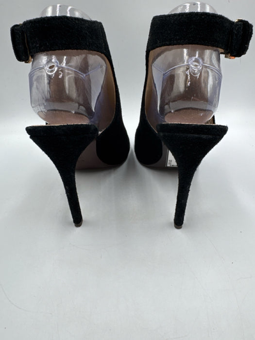 Tory Burch Shoe Size 8.5 Black Suede leather Peep Toe Slingback Pumps