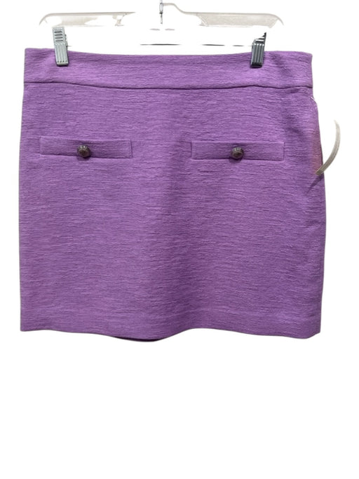 Veronica Beard Size 10 Lavender Purple Cotton Pockets Button Back Zip Skirt Lavender Purple / 10