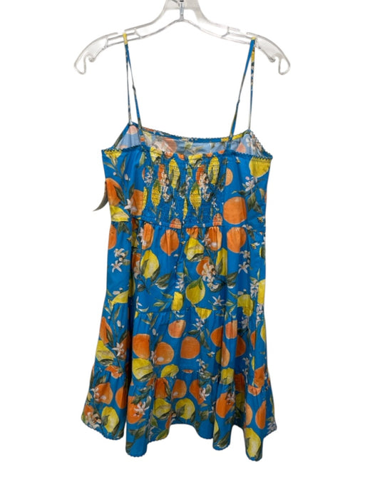 Olivia James the Label Size M Blue, Orange, Yellow Cotton Fruit Dress Blue, Orange, Yellow / M