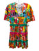 Alden Adair Size XS Orange, Pink, Green Polyester Ruffle Detail Dress Orange, Pink, Green / XS