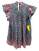 Sal Rosa Size L Blue & Pink Cotton Abstract Floral Pintuck Cap Sleeve Top Blue & Pink / L