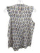 Bell Size M White, Blue, Purple Cotton V Neck Floral Abstract Tassel Top White, Blue, Purple / M