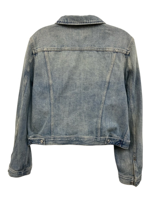 J. Crew Size M Medium Wash Cotton Denim Flap Pocket Button Front Jacket Medium Wash / M