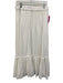 J. Crew Size M Ivory White Linen Elastic Waist Ruffle Maxi Skirt Ivory White / M