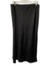 Madewell Size 12 Black Polyester Blend Satin Side Slits Elastic Waist Midi Skirt Black / 12