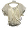 Frame Size M Cream Silk Tiered Flutter Cap Sleeve Gathered Top Cream / M