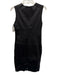 Vince Size 8 Black Leather & Viscose Blend Sleeveless Frayed Edge Dress Black / 8