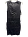 Vince Size 8 Black Leather & Viscose Blend Sleeveless Frayed Edge Dress Black / 8