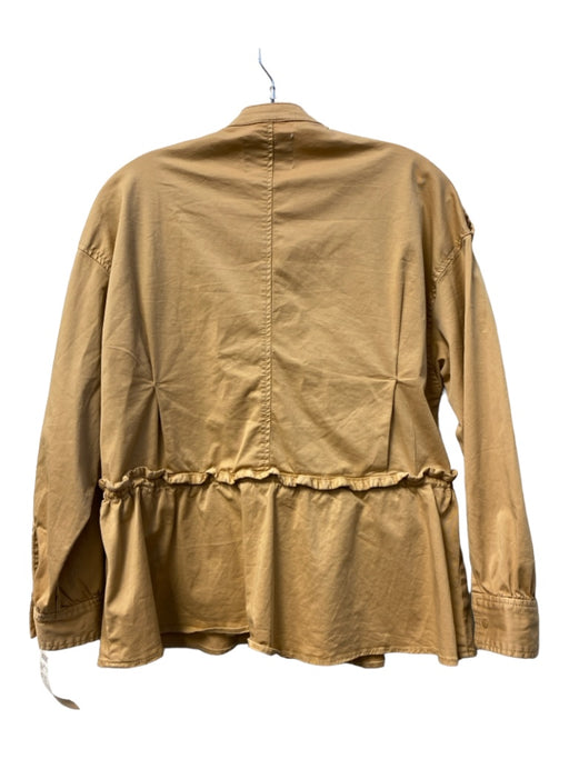Joie Size XS Brown Cotton Blend Button Up Waist Cinch 4 Pocket Jacket Brown / XS