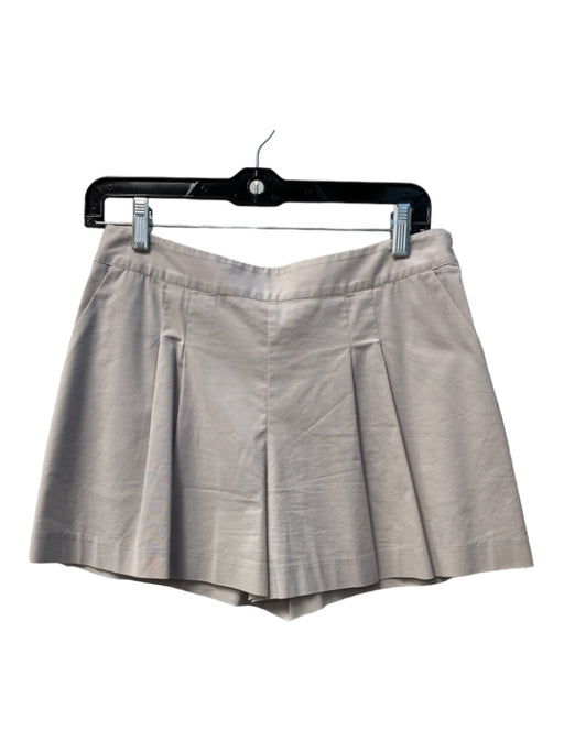 Rebecca Taylor Size 4 Grey Cotton Blend Pleated 4 Pocket Flowy Side Zip Shorts Grey / 4