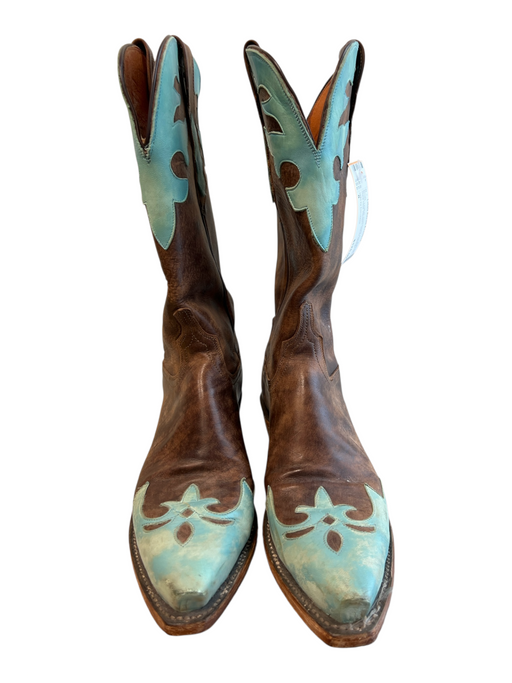 1883 by Lucchese Shoe Size 8 Brown Leather Distressed Pointed Toe Western Boots Brown / 8