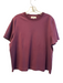 COS Size L Burgundy 100% Cotton Solid Short Sleeve Boxy Top Burgundy / L