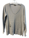 Lilla P Size XS Beige Cotton Blend Knit kangaroo Pocket exposed seam V Neck Top Beige / XS
