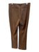 Ecru Size L Brown Polyester Suede Elastic Waist Straight Leg Stretch Pants Brown / L