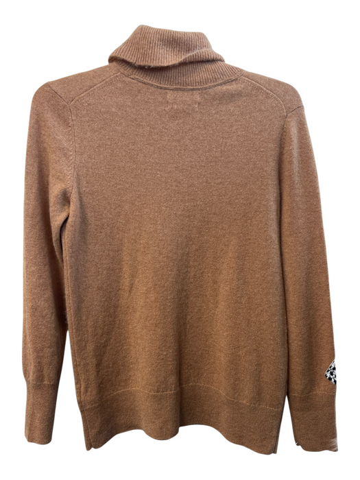Halston Size M Brown Cashmere Long Sleeve solid color turtle neck Knit Sweater Brown / M