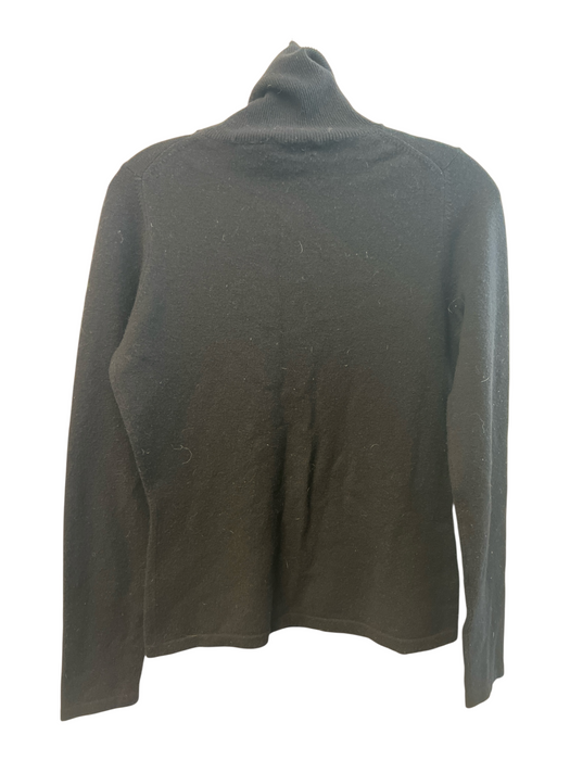 Neiman Marcus Size S Black Cashmere Long Sleeve solid color turtle neck Sweater Black / S