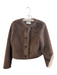 Edit Size M Brown Polyester Faux Fur Long Sleeve Cropped Button Front Coat Brown / M
