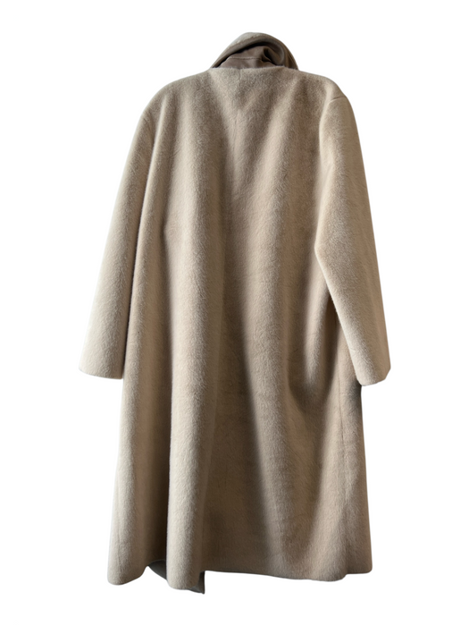 House of Harlow Size M Beige Polyester Faux Fur Side Pockets Button Front Coat Beige / M