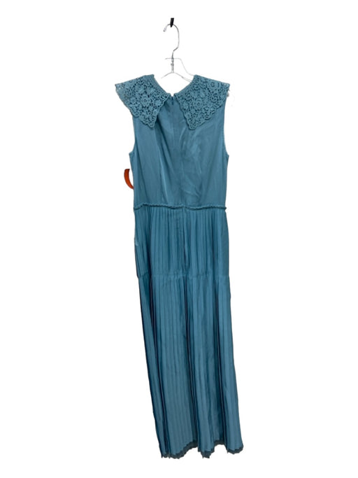 Stella McCartney Size 40 Light Blue Acetate Pleated Lace Sleeveless Gown Light Blue / 40