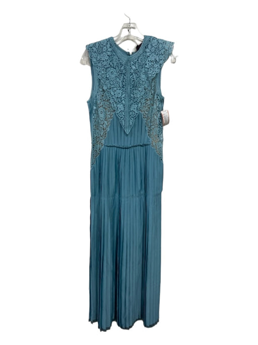Stella McCartney Size 40 Light Blue Acetate Pleated Lace Sleeveless Gown Light Blue / 40