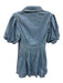 Jonathan Simkhai Size 4 Blue Cotton Button Front Puff 1/2 Sleeve Collared Dress Blue / 4