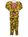 Farm Rio Size S Yellow Multi Linen Blend Zip Back Cut Out Lemon Print Jumpsuit Yellow Multi / S