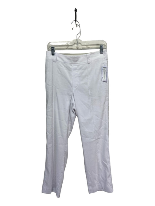 Vince Size S White Polyester Elastic Waist Straight Front Seam Pants White / S