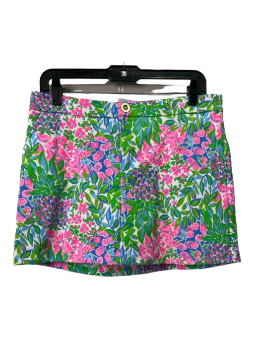 Lilly Pulitzer Size 4 Green, Pink, Blue Cotton & Spandex sKORT Floral Skirt Green, Pink, Blue / 4