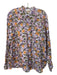 Vince Size Small Purple, Green, Orange Tencel Blend Long Sleeve Floral Top Purple, Green, Orange / Small