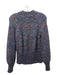 Veronica Beard Size S Navy Blue Print Polyacrylic Raglan Crew Neck Sweater Navy Blue Print / S