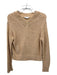 Vince Size S Beige Cotton & Nylon V Neck Long Sleeve Sweater Beige / S