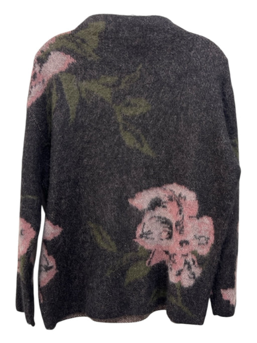 Vince Size S Black, Green & Pink Print Polyamide & Alpaca Fuzzy graphic Sweater Black, Green & Pink Print / S