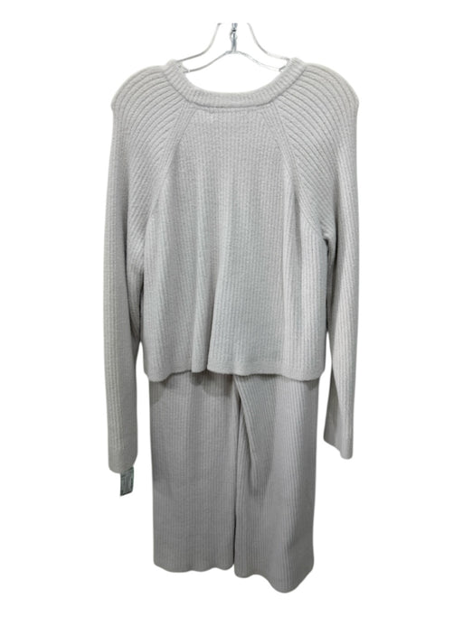 Spiritual Gangster Size S White Nylon Long Sleeve Ribbed Crew Neck Pant Set White / S