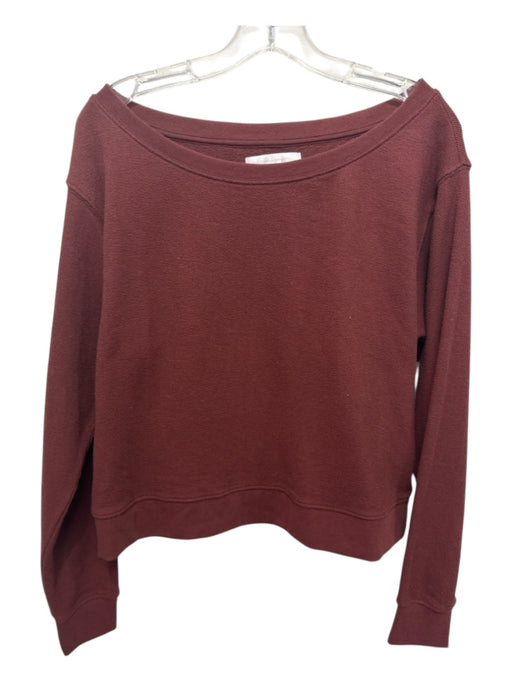 Spiritual Gangster Size S Brick Red Cotton Blend Wide Neck Long Sleeve Pant Set Brick Red / S